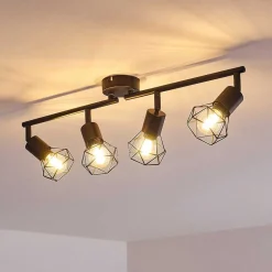 Plafonnier Baripada Noir, 4 Lumieres