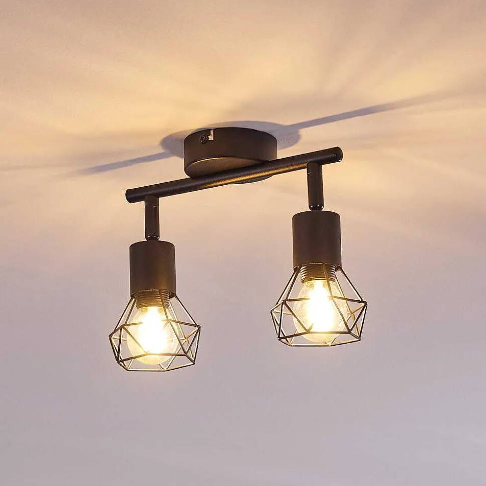 Plafonnier Baripada Noir, 2 Lumieres