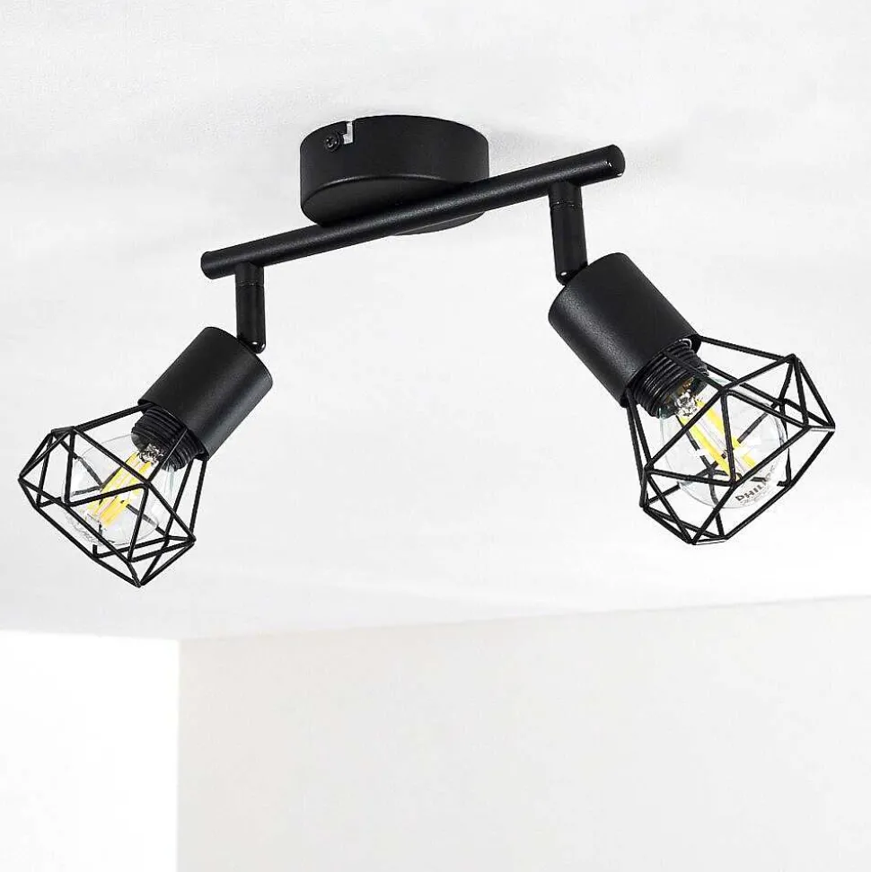 Plafonnier Baripada Noir, 2 Lumieres