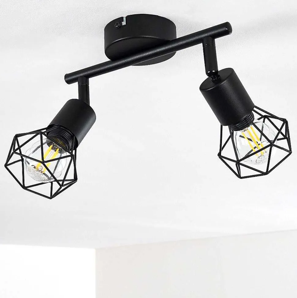 Plafonnier Baripada Noir, 2 Lumieres