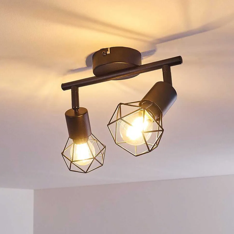 Plafonnier Baripada Noir, 2 Lumieres