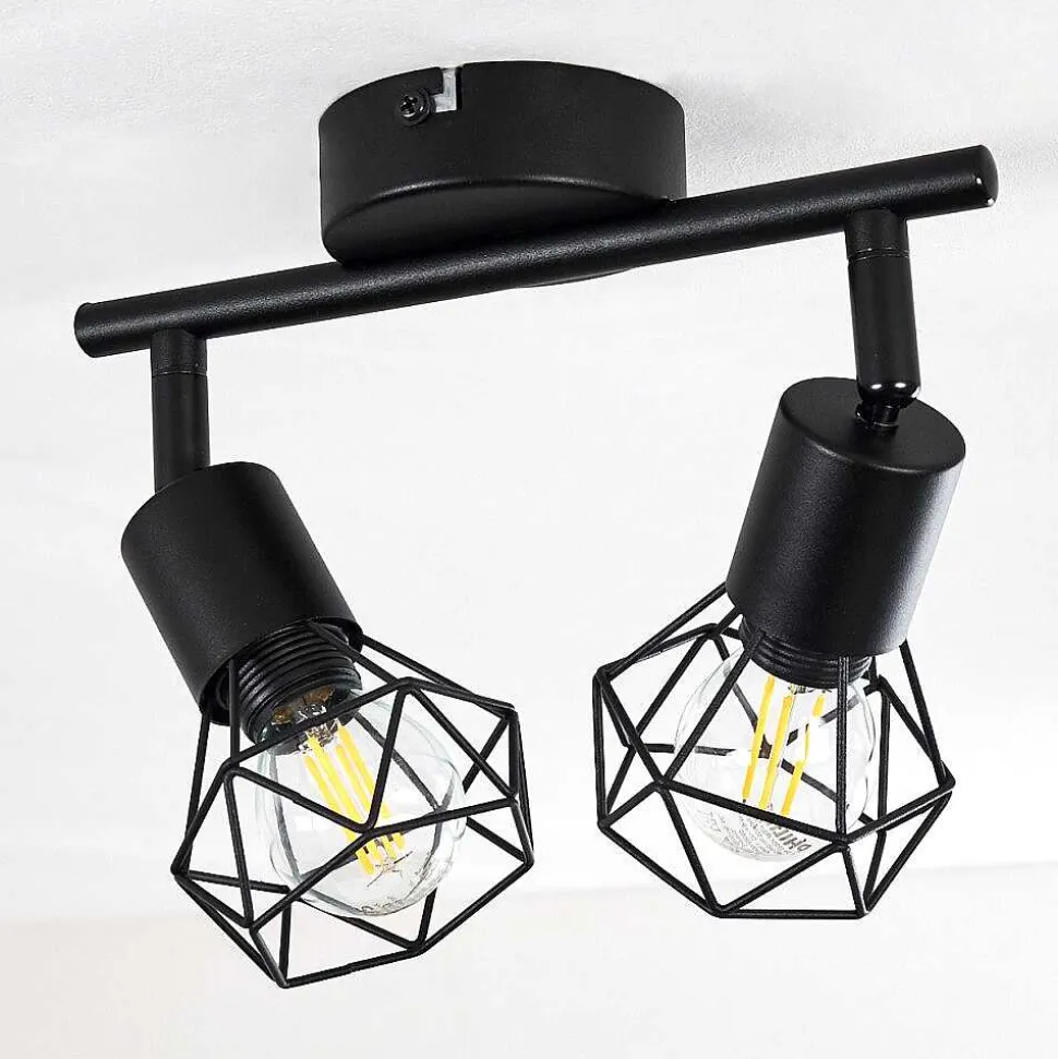 Plafonnier Baripada Noir, 2 Lumieres