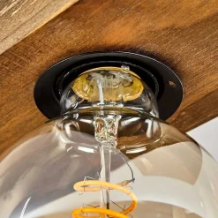 Plafonnier Berat Brun, Noir, 3 Lumieres