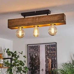 Plafonnier Berat Brun, Noir, 3 Lumieres