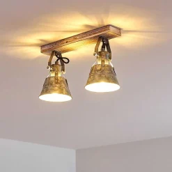 Plafonnier Berkeley Or, Blanc, 2 Lumieres