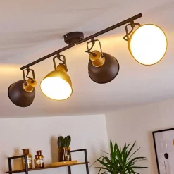 Plafonnier Blackburn Noir Dore, 4 Lumieres