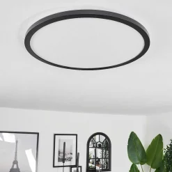 Plafonnier Boyero Led Noir, 2 Lumieres, Telecommandes, Changeur De Couleurs