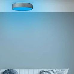 Plafonnier Brilliant Penley Led Blanc, 1 Lumiere, Telecommandes