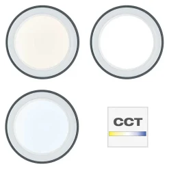 Plafonnier Brilliant-Leuchten Tessy Led Noir, 1 Lumiere, Telecommandes, Changeur De Couleurs