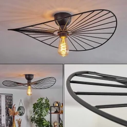 Plafonnier Cacor Noir, 1 Lumiere