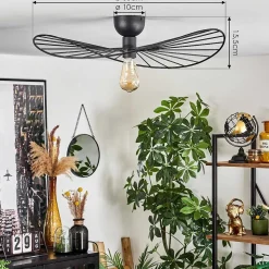 Plafonnier Cacor Noir, 1 Lumiere