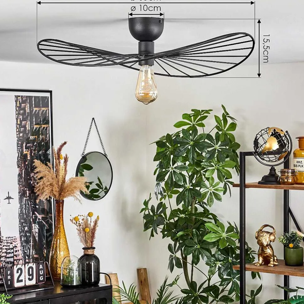 Plafonnier Cacor Noir, 1 Lumiere