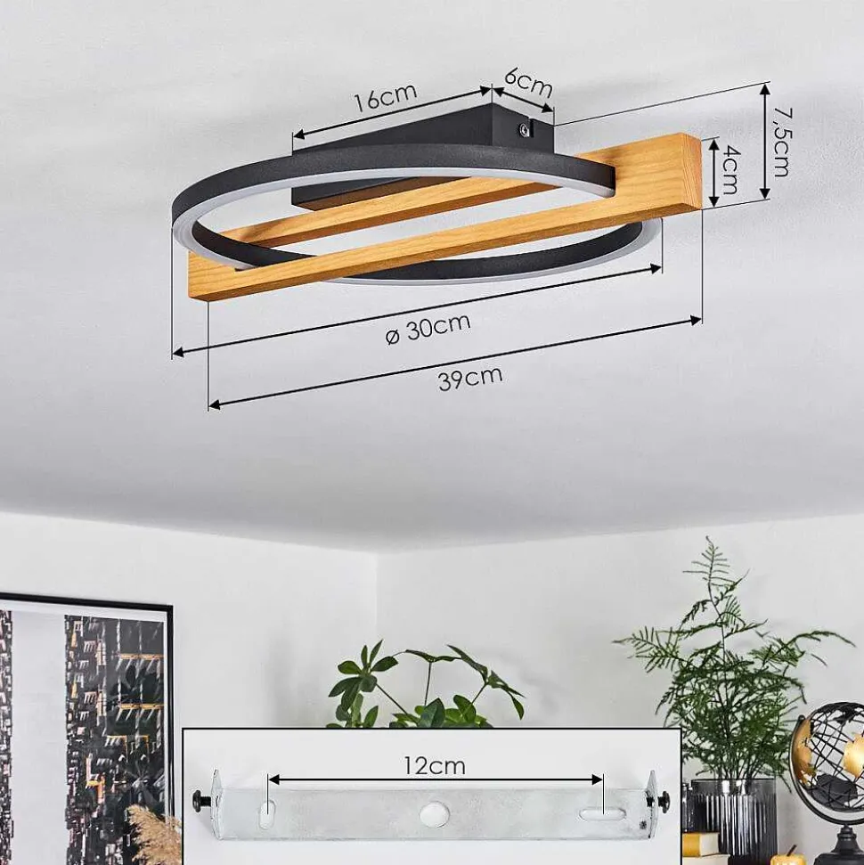 Plafonnier Carcano Led Ecru, Noir, 1 Lumiere