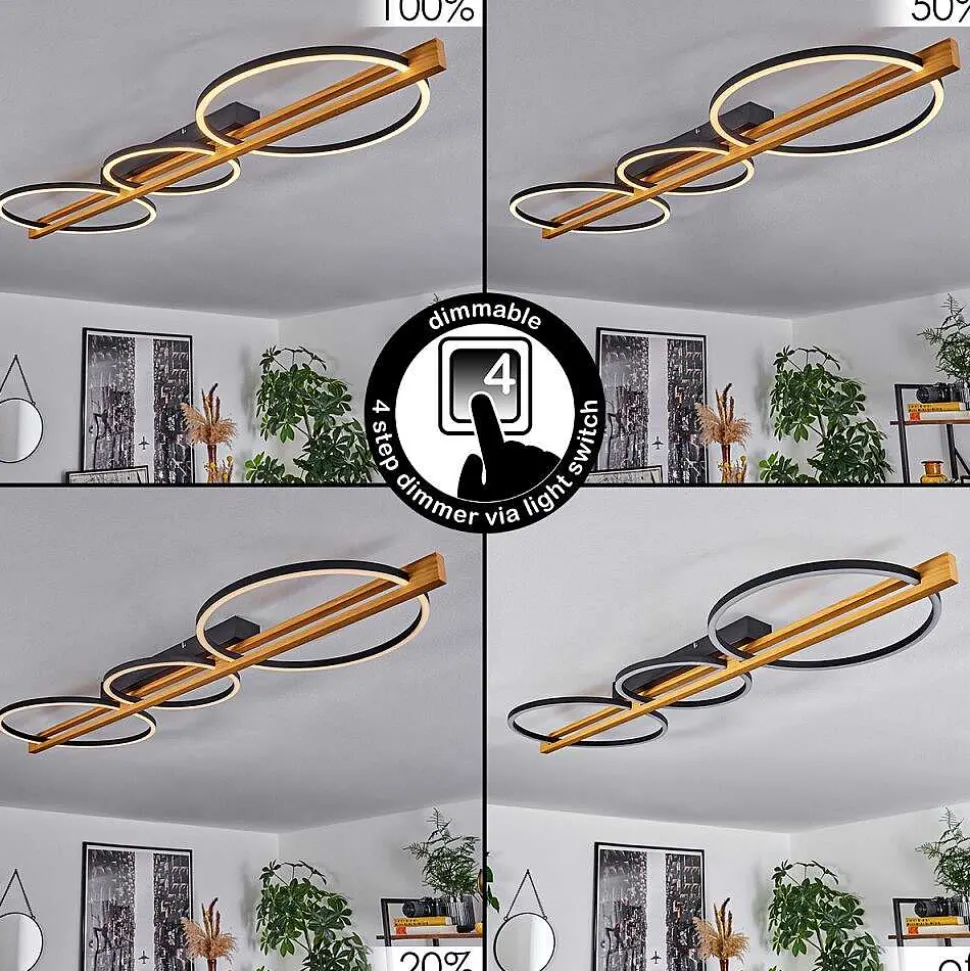 Plafonnier Carcano Led Noir, 3 Lumieres