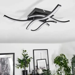 Plafonnier Casais Led Noir, 4 Lumieres