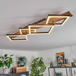 Plafonnier Cascada Led Brun, Couleur Bois, Noir, 1 Lumiere