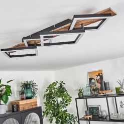 Plafonnier Cascada Led Brun, Couleur Bois, Noir, 1 Lumiere