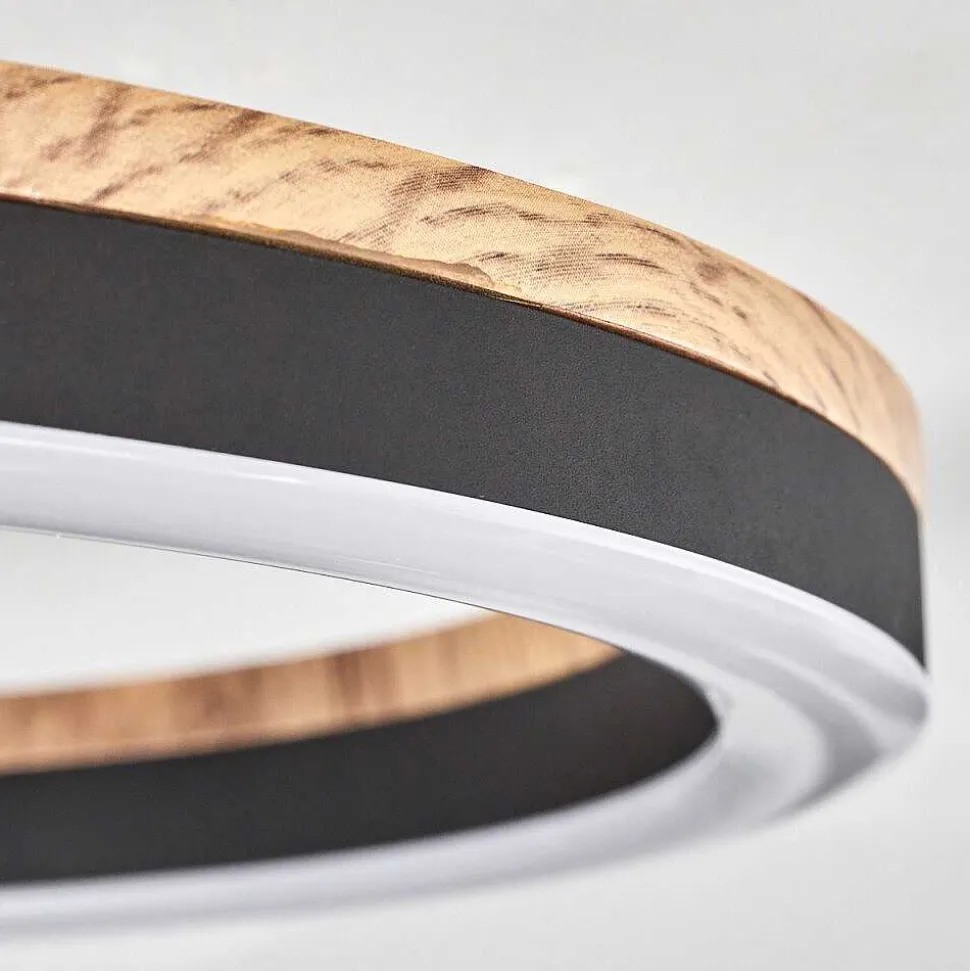 Plafonnier Cascada Led Brun, Couleur Bois, Noir, 1 Lumiere