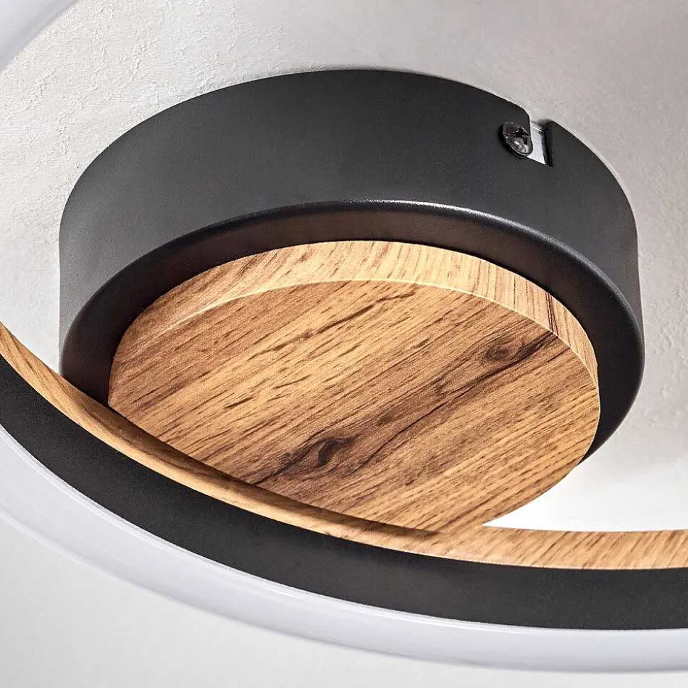 Plafonnier Cascada Led Brun, Couleur Bois, Noir, 1 Lumiere