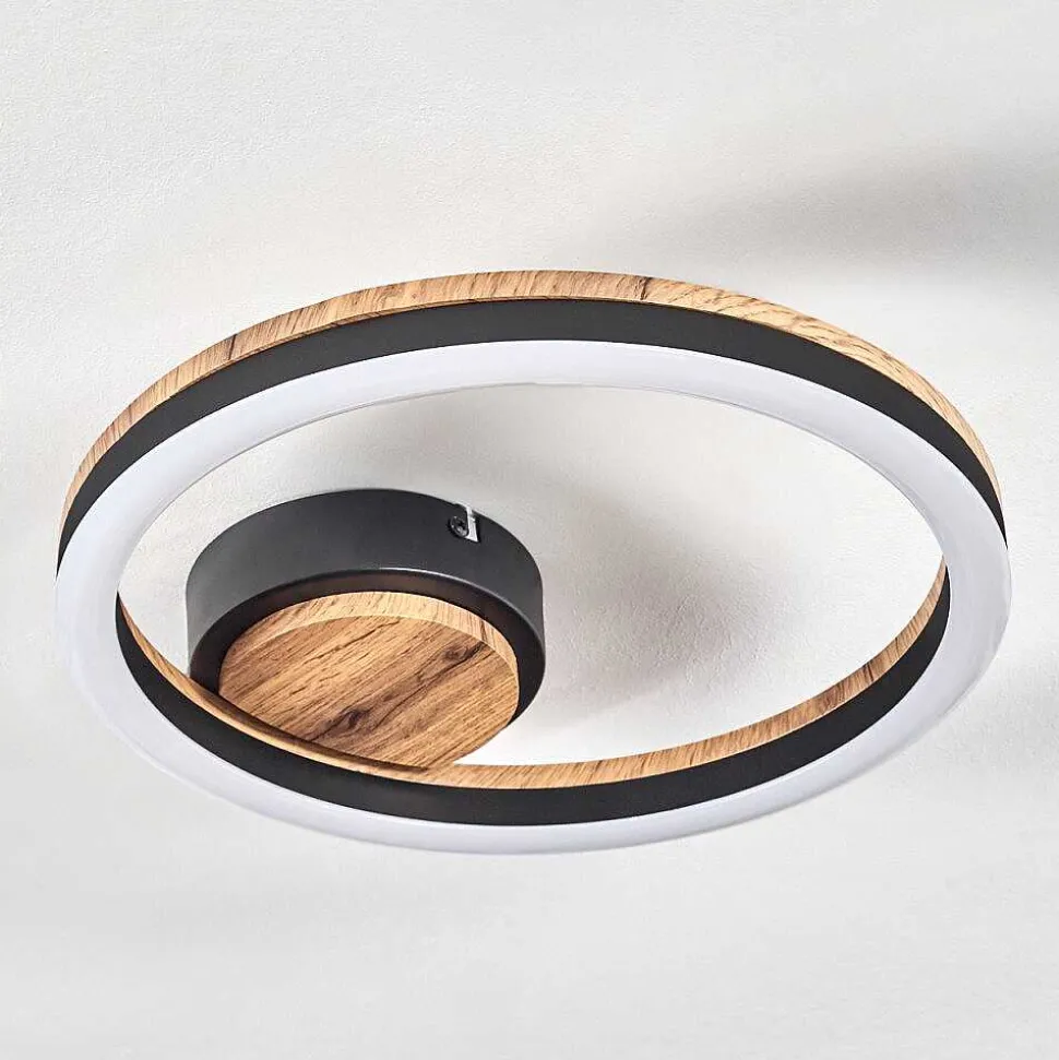 Plafonnier Cascada Led Brun, Couleur Bois, Noir, 1 Lumiere