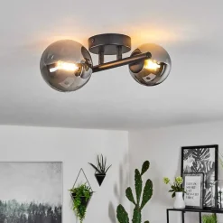 Plafonnier Chehalis Led Noir, 2 Lumieres