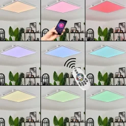 Plafonnier Crum Led Blanc, 1 Lumiere, Telecommandes