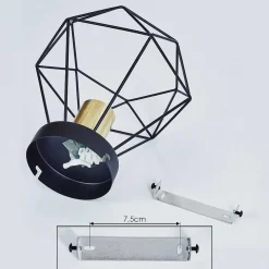 Plafonnier Denno Or, Noir, 1 Lumiere