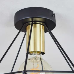 Plafonnier Denno Or, Noir, 1 Lumiere