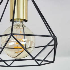 Plafonnier Denno Or, Noir, 1 Lumiere