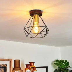 Plafonnier Denno Or, Noir, 1 Lumiere