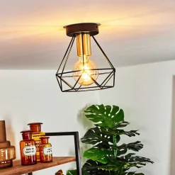 Plafonnier Denno Or, Noir, 1 Lumiere