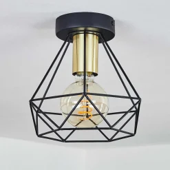 Plafonnier Denno Or, Noir, 1 Lumiere