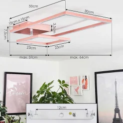 Plafonnier Doyon Led Or, Rose, 1 Lumiere