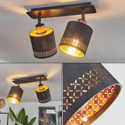 Plafonnier Ecuador Noir, 2 Lumieres