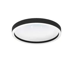 Plafonnier Eglo Montemorelos-Z Led Noir, 1 Lumiere, Changeur De Couleurs