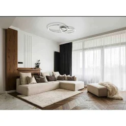 Plafonnier Eglo Mottafollone Led Nickel Mat, 1 Lumiere, Changeur De Couleurs