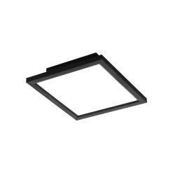 Plafonnier Eglo Salobrena Led Noir, 1 Lumiere, Changeur De Couleurs