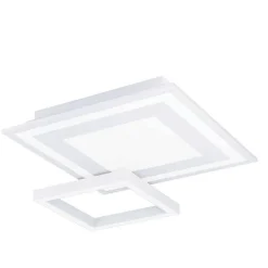 Plafonnier Eglo Savatarila-Z Led Blanc, 8 Lumieres, Changeur De Couleurs