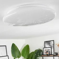 Plafonnier Esgos Led Blanc, 1 Lumiere, Telecommandes