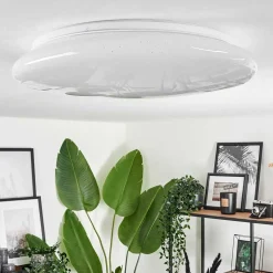 Plafonnier Esgos Led Blanc, 1 Lumiere, Telecommandes