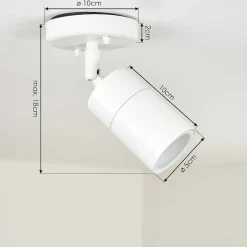 Plafonnier Exterieur Aketohoin Led Blanc, 1 Lumiere