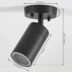 Plafonnier Exterieur Bessiebelle Noir, Blanc, 1 Lumiere