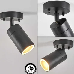 Plafonnier Exterieur Bessiebelle Noir, Blanc, 1 Lumiere