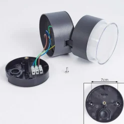 Plafonnier Exterieur Papagayos Led Anthracite, Blanc, 1 Lumiere, Changeur De Couleurs