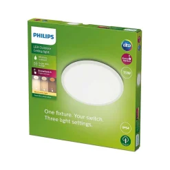 Plafonnier Exterieur Philips Superslim Led Blanc, 1 Lumiere