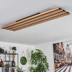 Plafonnier Favorina Led Ecru, Noir, 1 Lumiere, Telecommandes