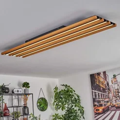 Plafonnier Favorina Led Ecru, Noir, 1 Lumiere, Telecommandes