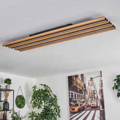 Plafonnier Favorina Led Ecru, Noir, 1 Lumiere, Telecommandes