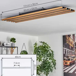 Plafonnier Favorina Led Ecru, Noir, 1 Lumiere, Telecommandes