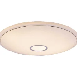 Plafonnier Globo Connor Led Blanc, 1 Lumiere, Telecommandes, Changeur De Couleurs